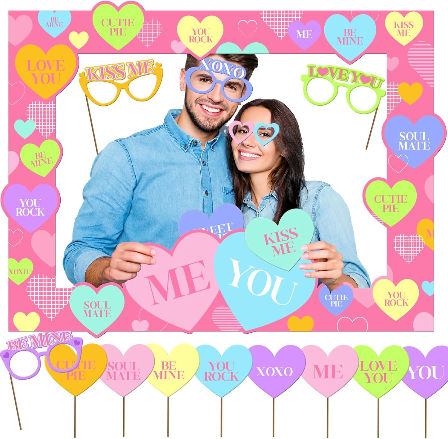 Valentines Day Photo Booth Props Set