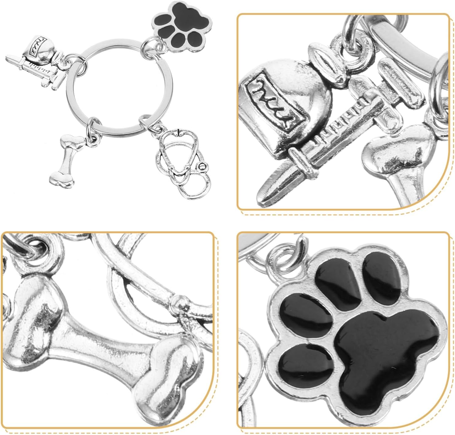 Adorable Dog Paw Keychain Charm for Keys Bags Backpacks
