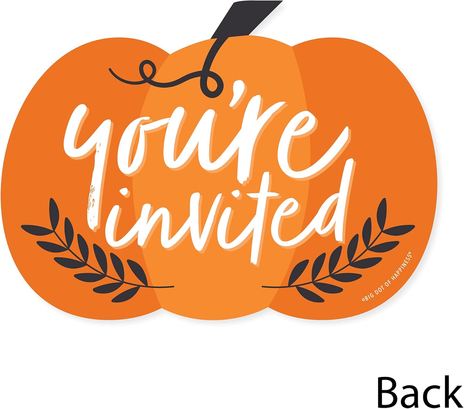 Big Dot of Happiness Fall Pumpkin Fill-In Invitations Set of 12