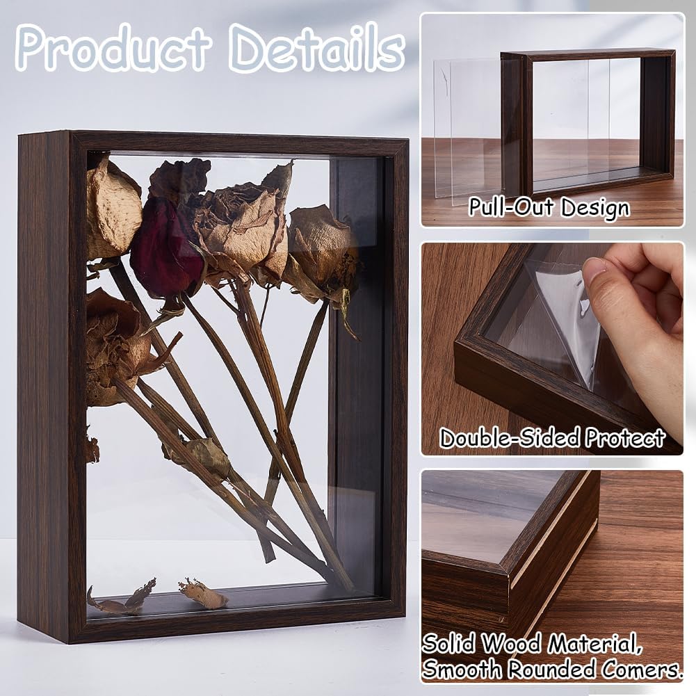 CREATCABIN Shadow Box Display Frame Wood Dried Flower Memory Box 83x63x23 Inch