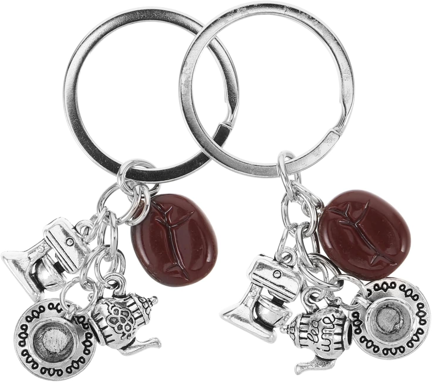 IMIKEYA 2pcs Cute Coffee Bean Keychain
