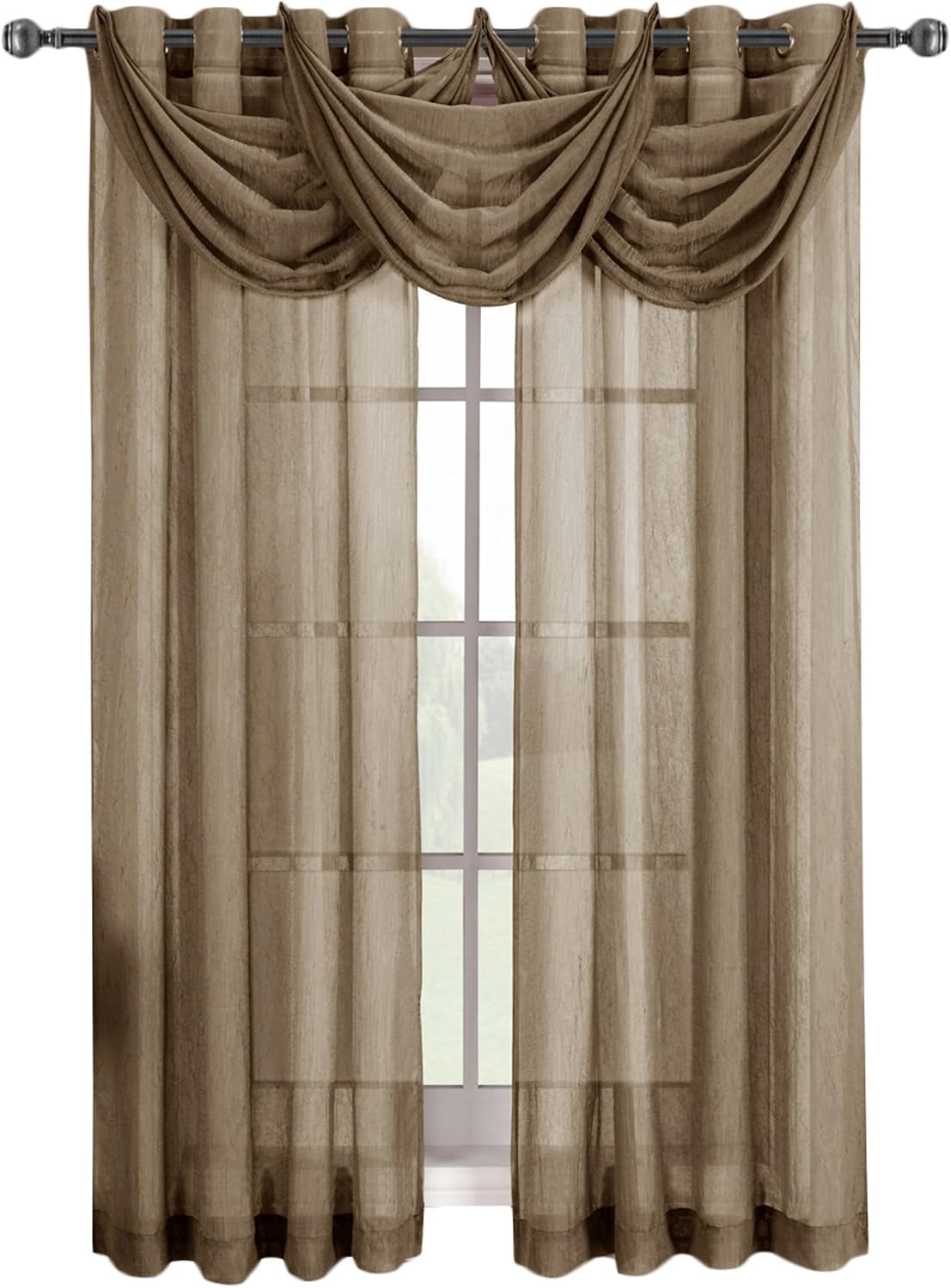 Sheetsnthings Solid Abri Grommet Valance 24x24 Mocha