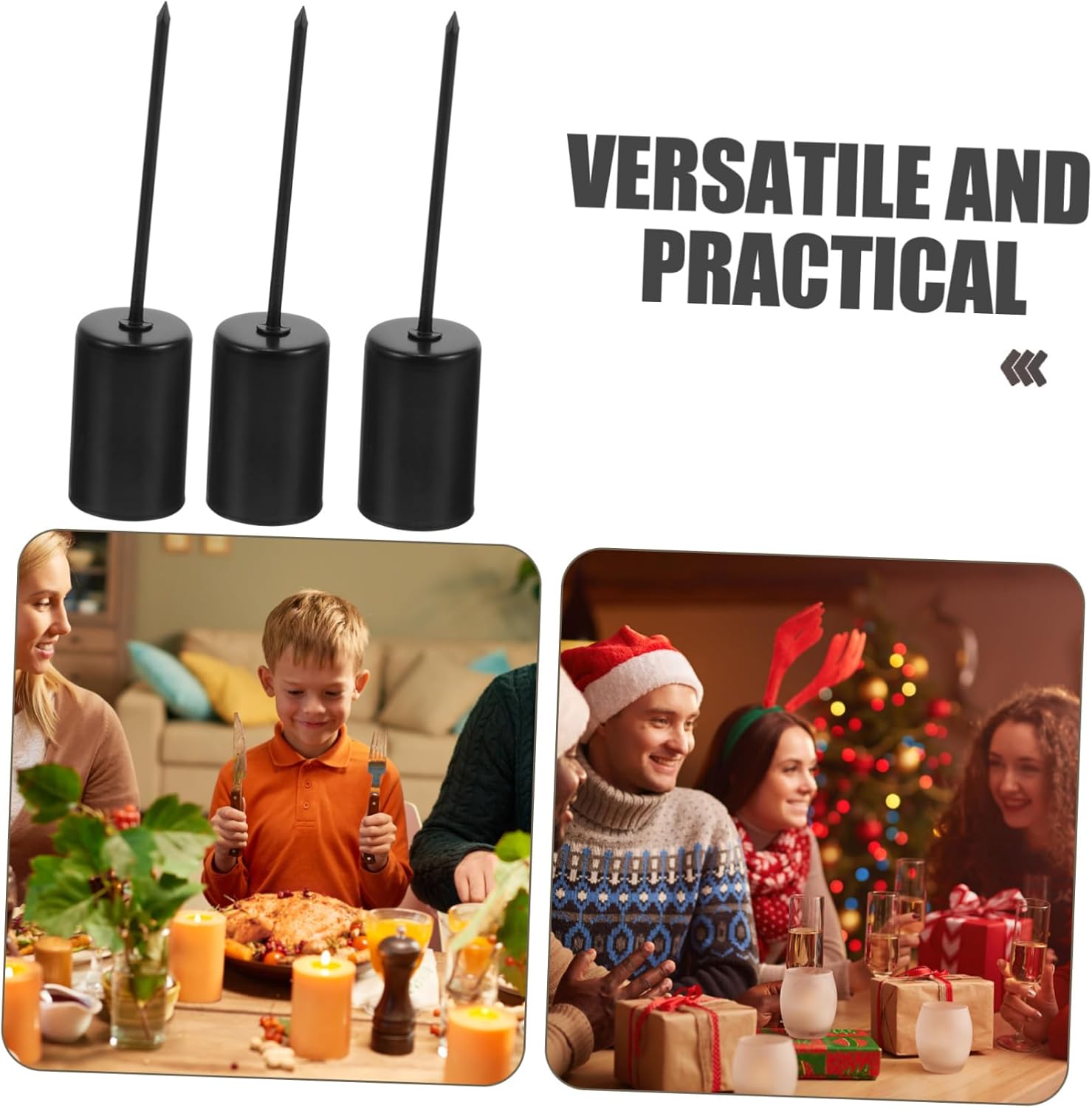 10pcs Christmas Candle Holders Spike for Desk and Tree