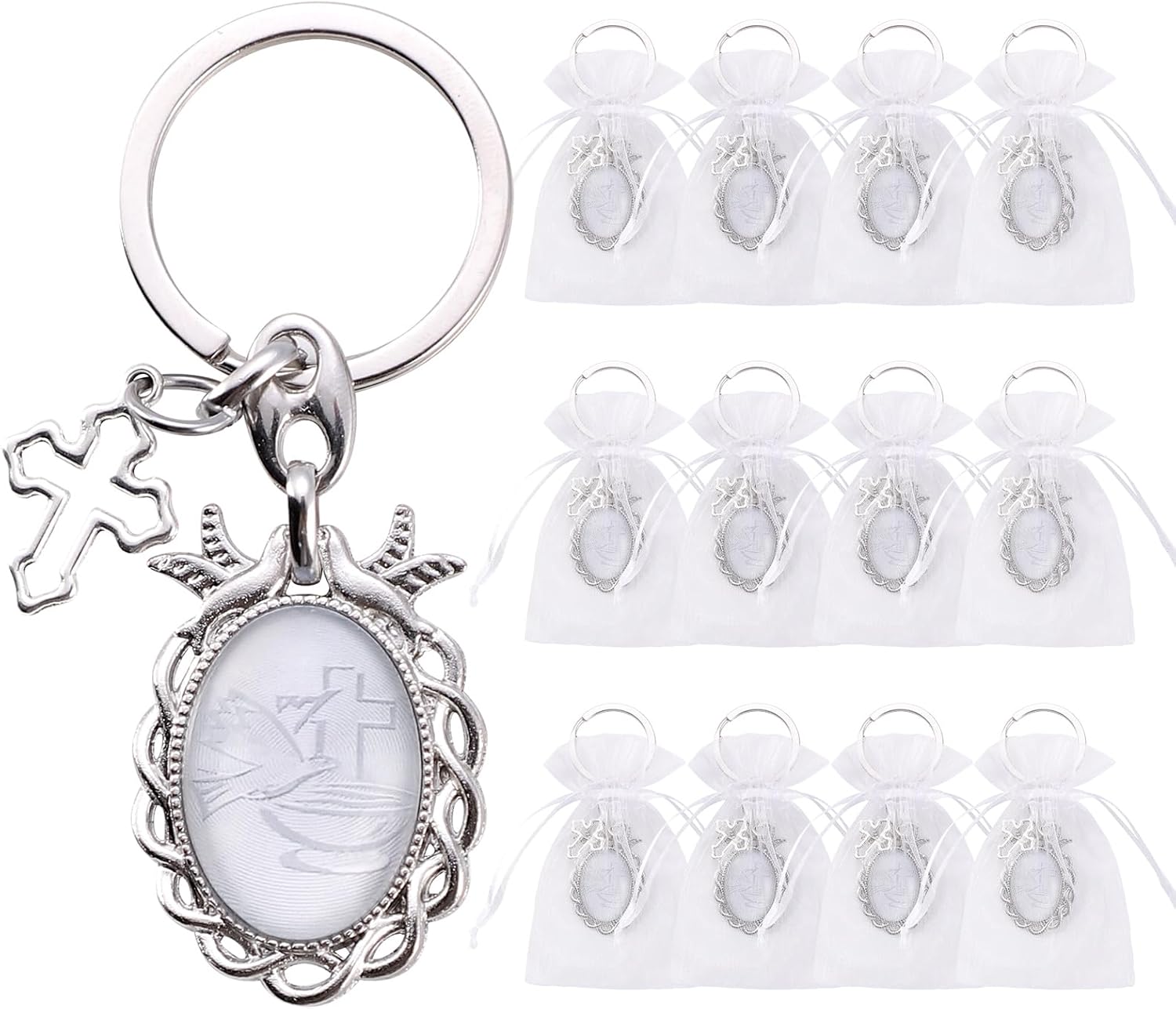 12 Pcs Holy Spirit Keychain Baptism Party Favors