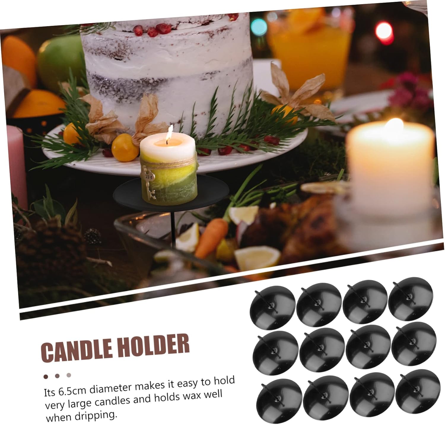 12pcs Christmas Wreath Candle Holders Set