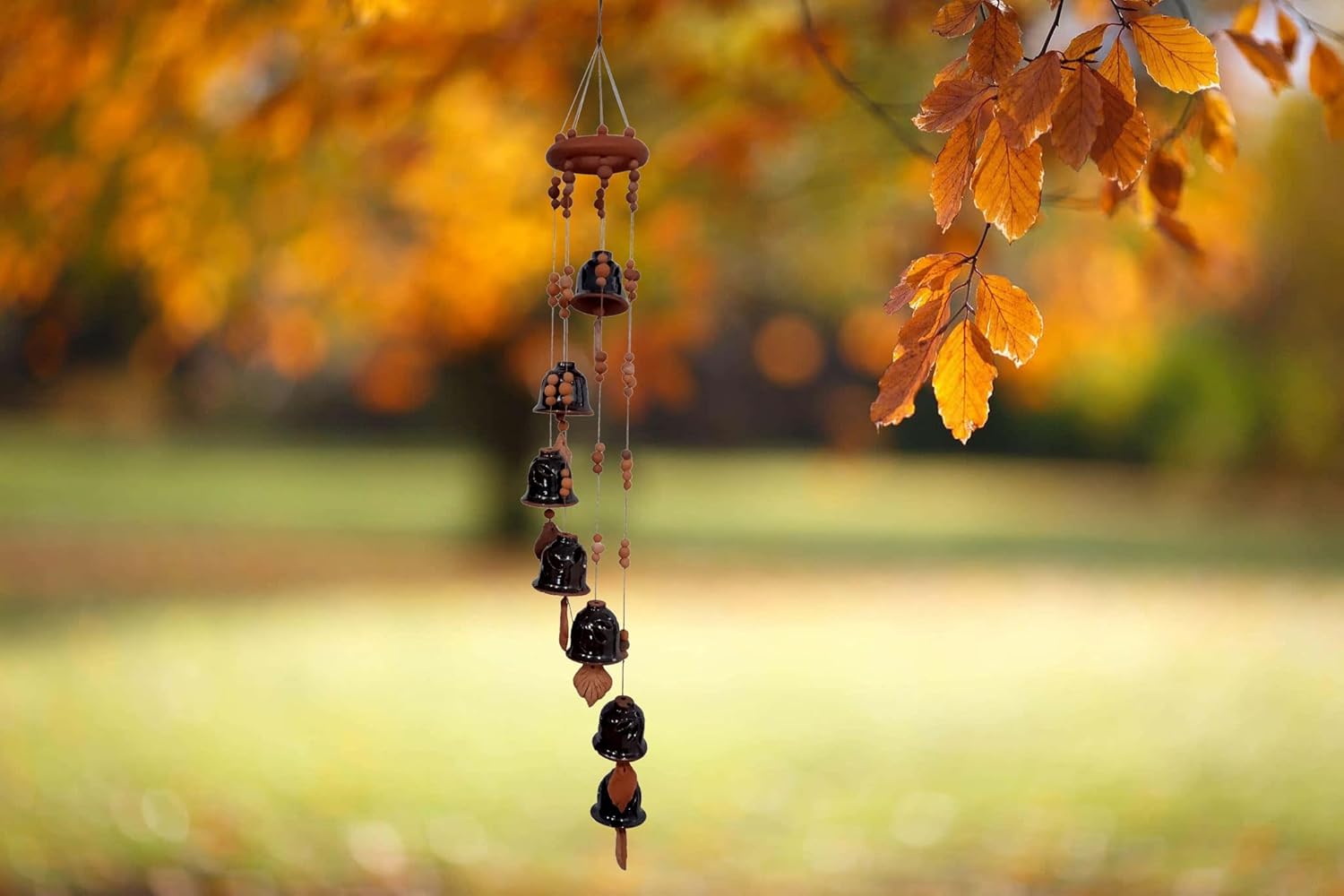 Purpledip Terracotta Wind Chime with 7 Bells