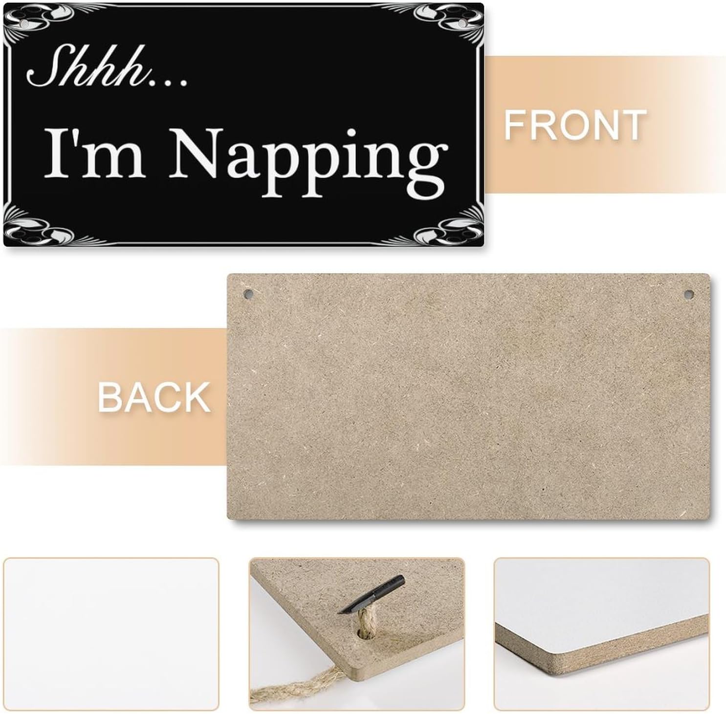 Shhh Im Napping Hanging Sign Decor Wooden 12x6
