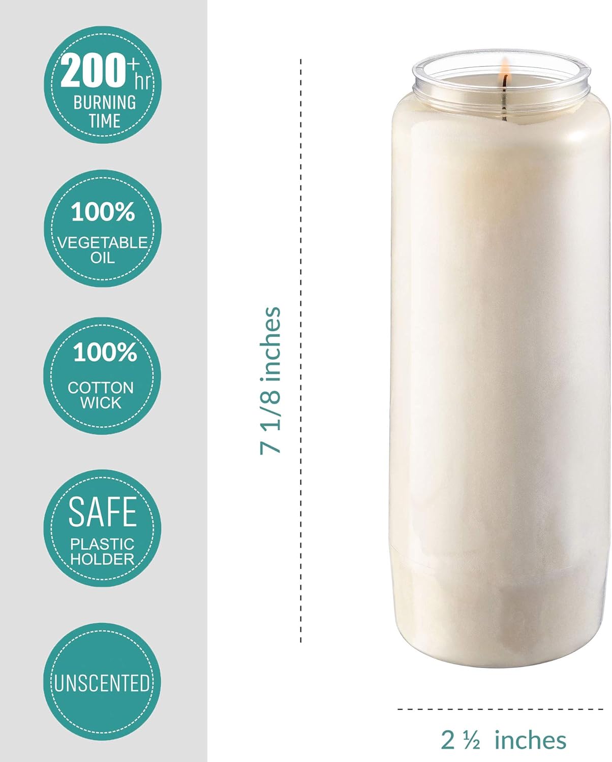 Rambue 9 Day Prayer Candles 9 Pack 7 Inch White Jar Candles
