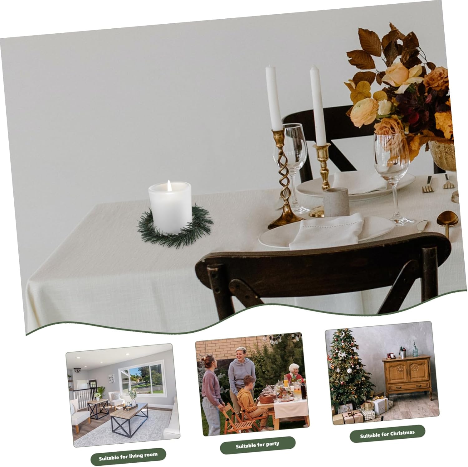 10pcs Artificial Pine Candle for Christmas Decor Centerpiece Wreaths