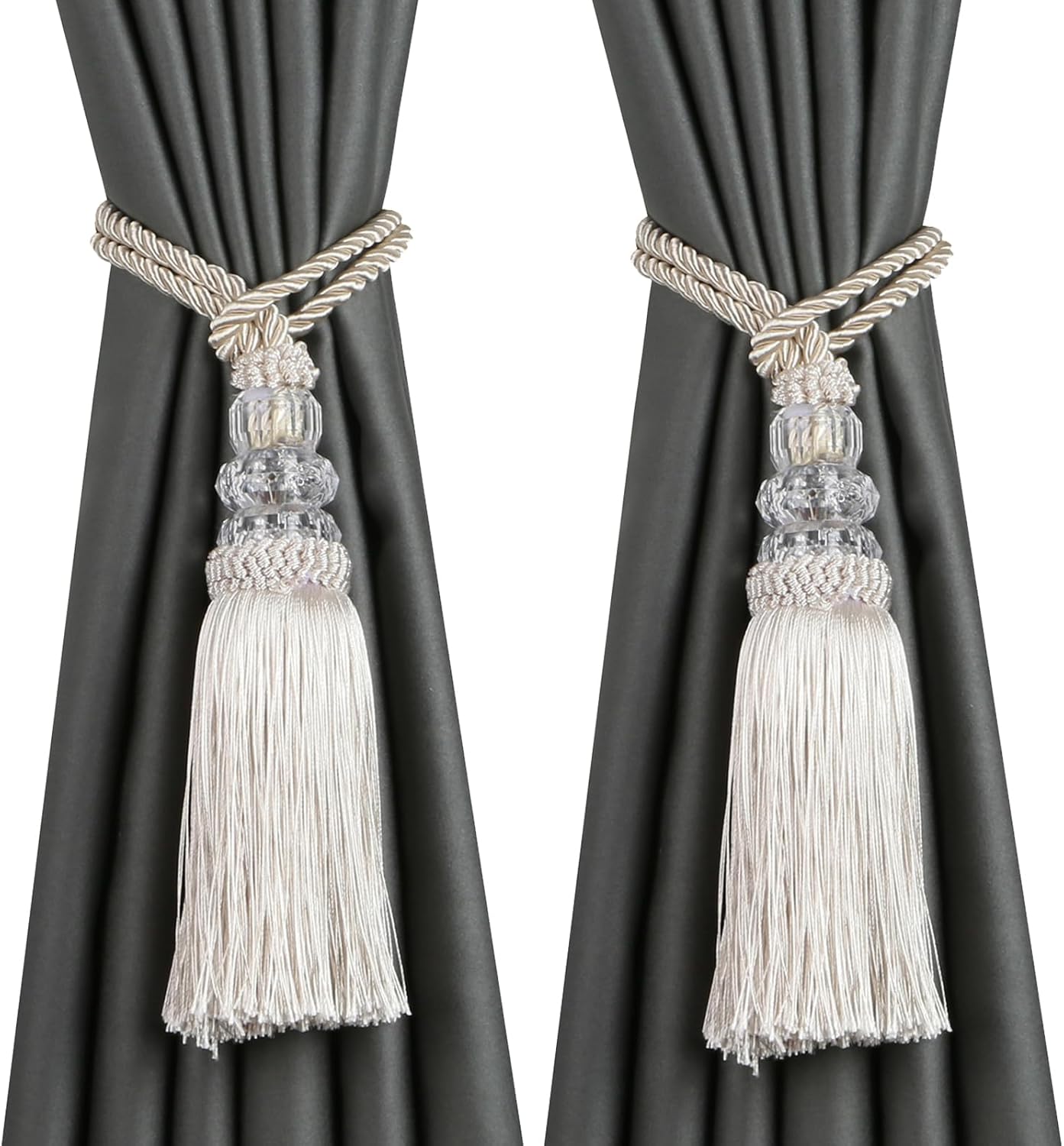 Curtain Tiebacks with Tassel Modern Window Curtain Holdbacks 2 Pack