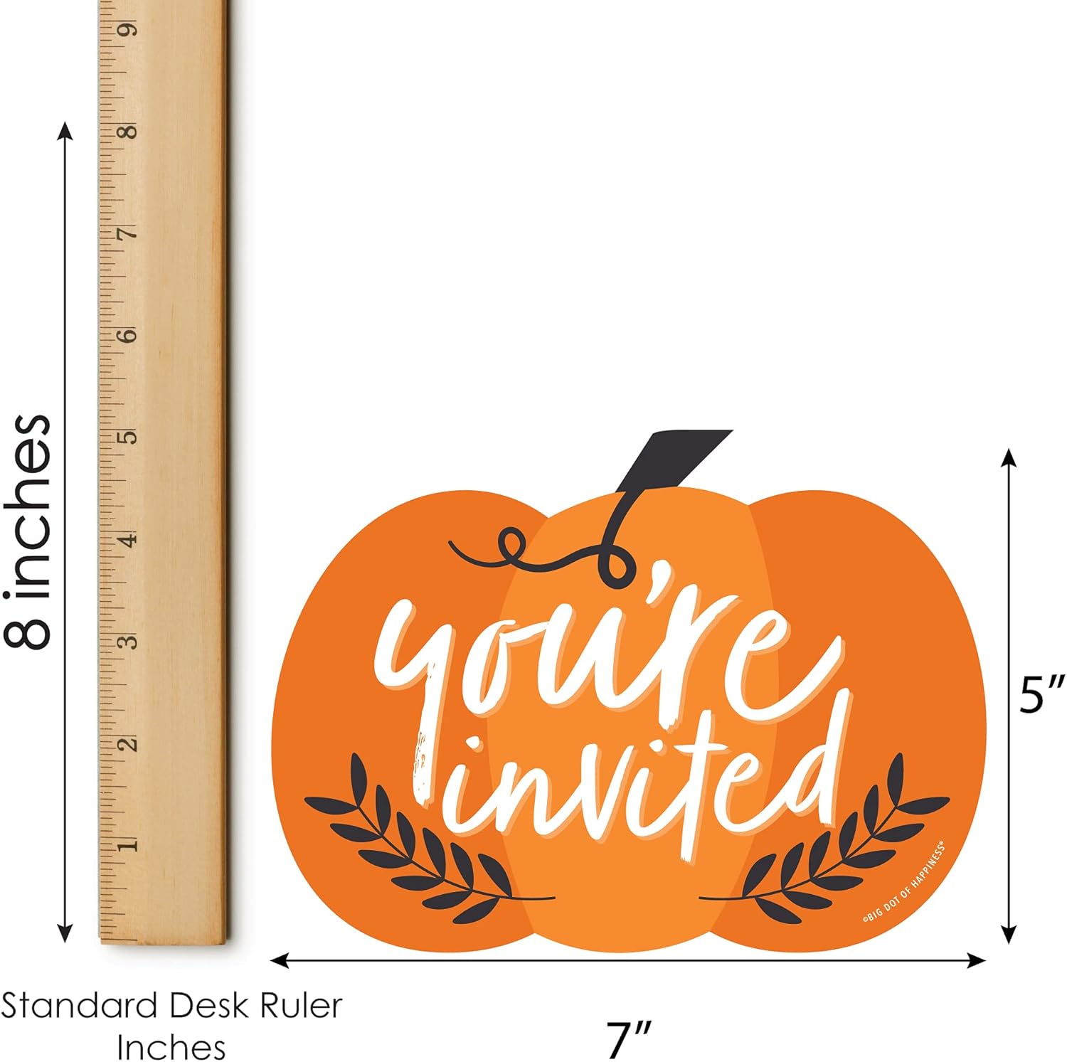Big Dot of Happiness Fall Pumpkin Fill-In Invitations Set of 12