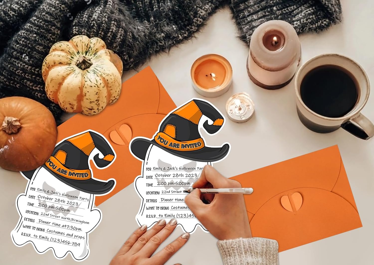 FaCraft Halloween Invitations with Envelopes