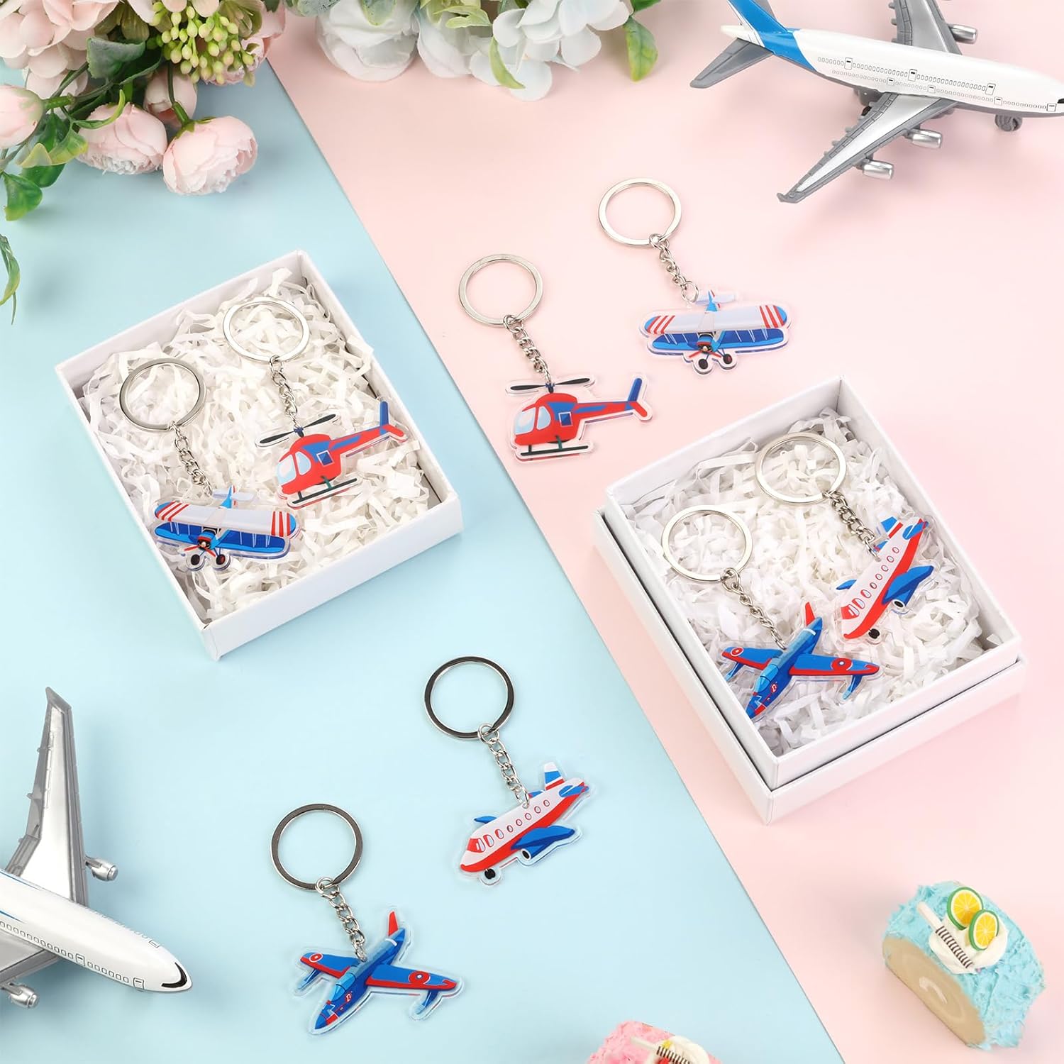 Serencatcher Airplane Keychain Set 12pcs