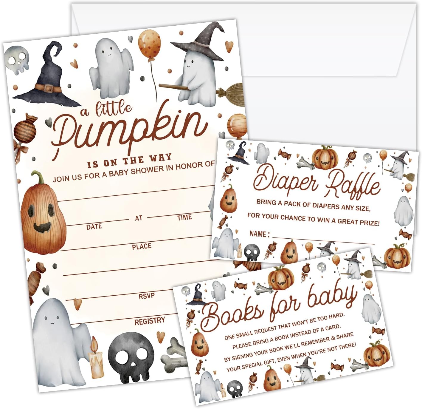 Deluxe Baby Shower Invitations 25 Set Halloween Party Invites