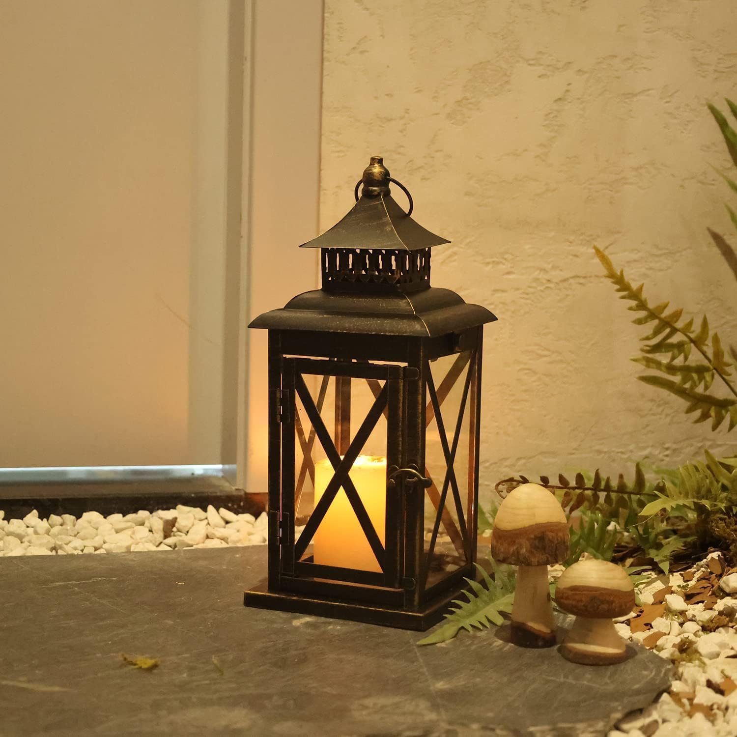 DECORKEY Decorative Candle Lanterns Black Indoor Outdoor