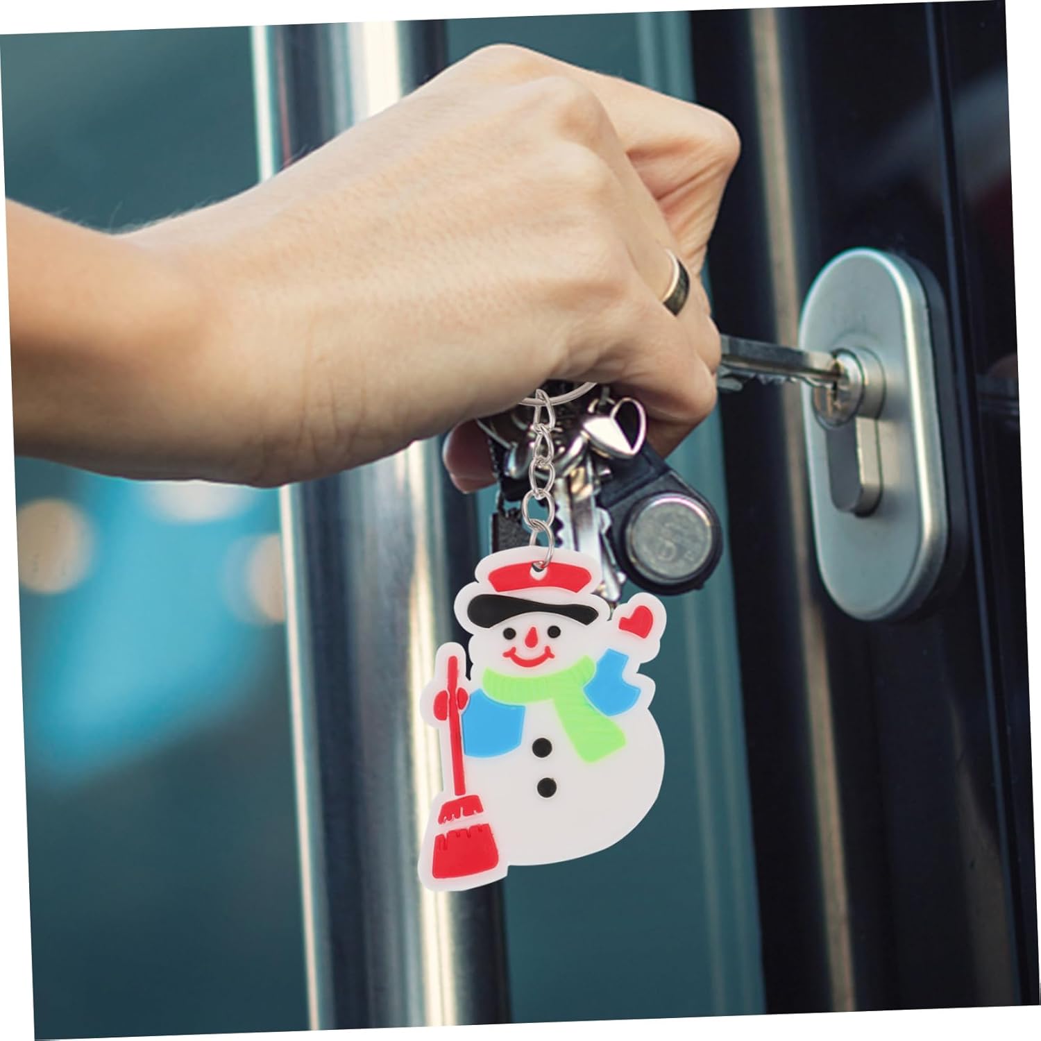 12pcs Cartoon Santa Keychains Christmas Decor