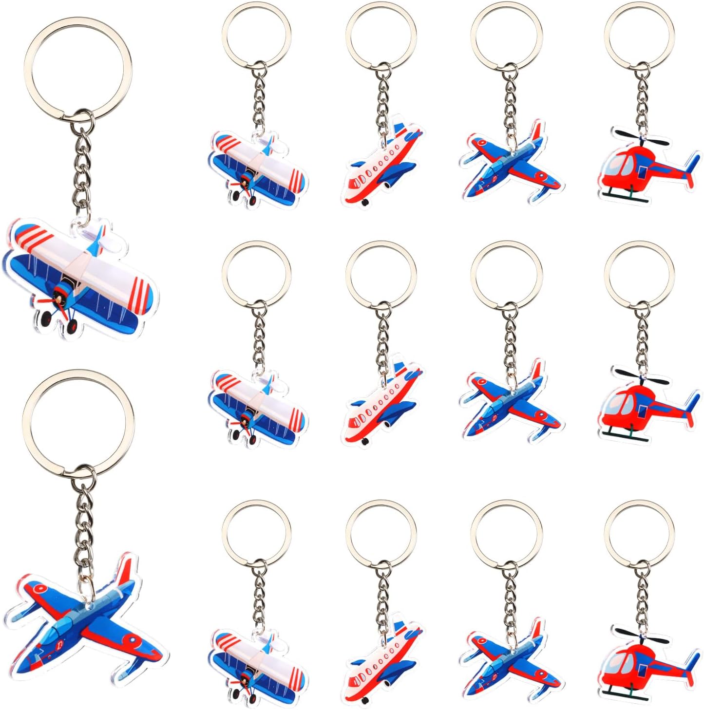 Serencatcher Airplane Keychain Set 12pcs