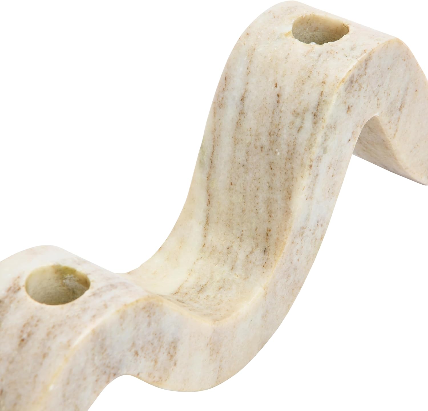 Marble Wave Double Taper Candle Holder Beige