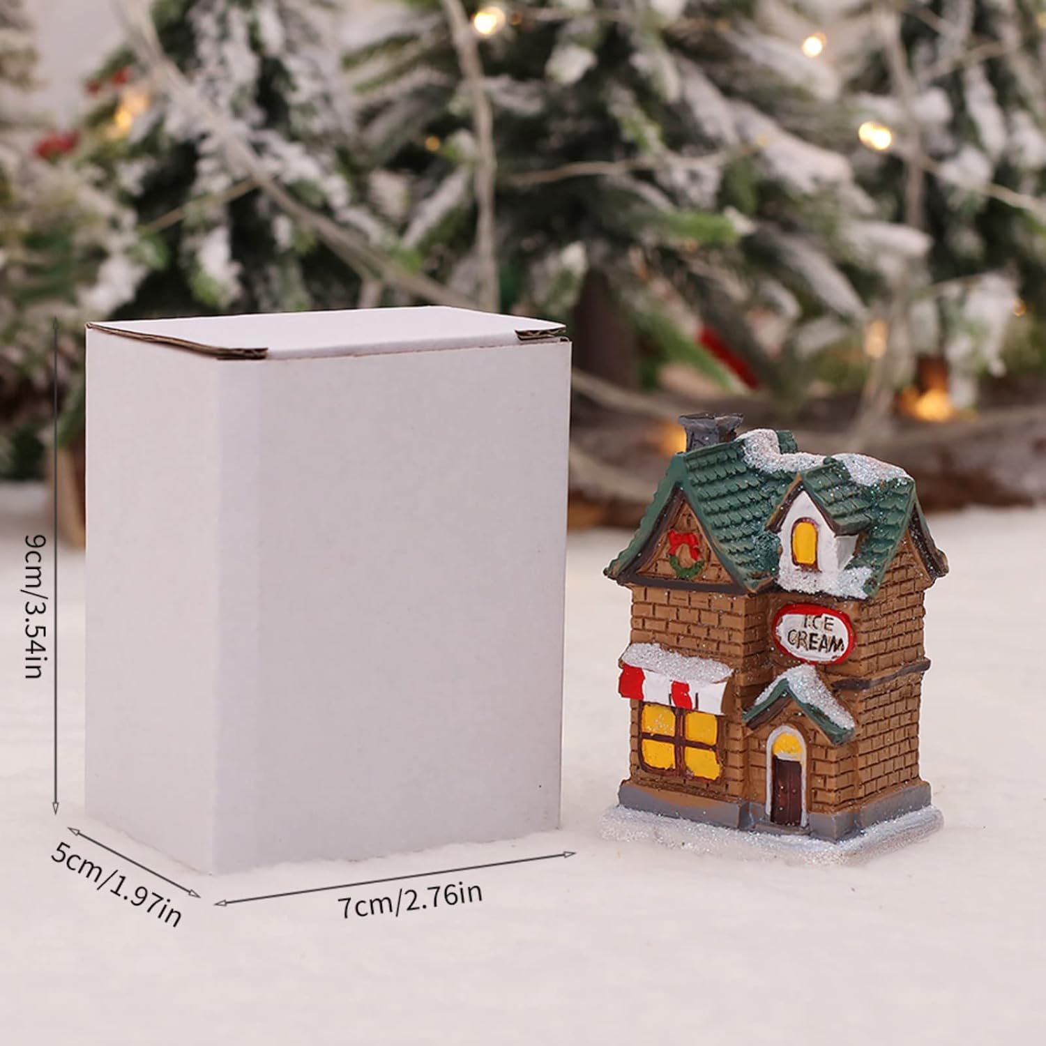 Ochine Resin Christmas Village Houses with LED Light