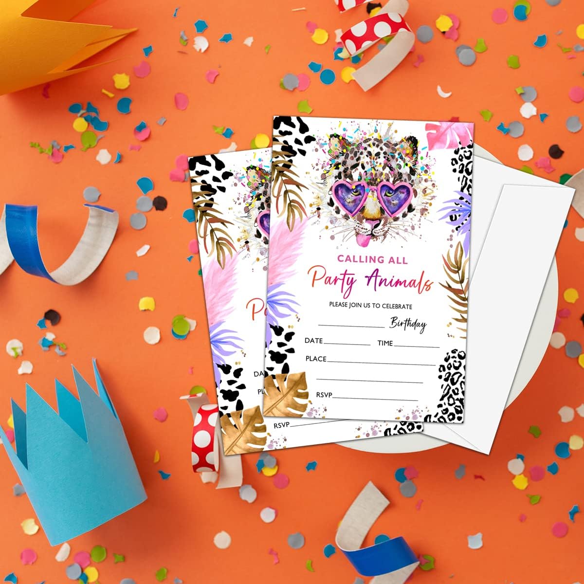 NYCTUG Leopard Print Birthday Invitations for Teens