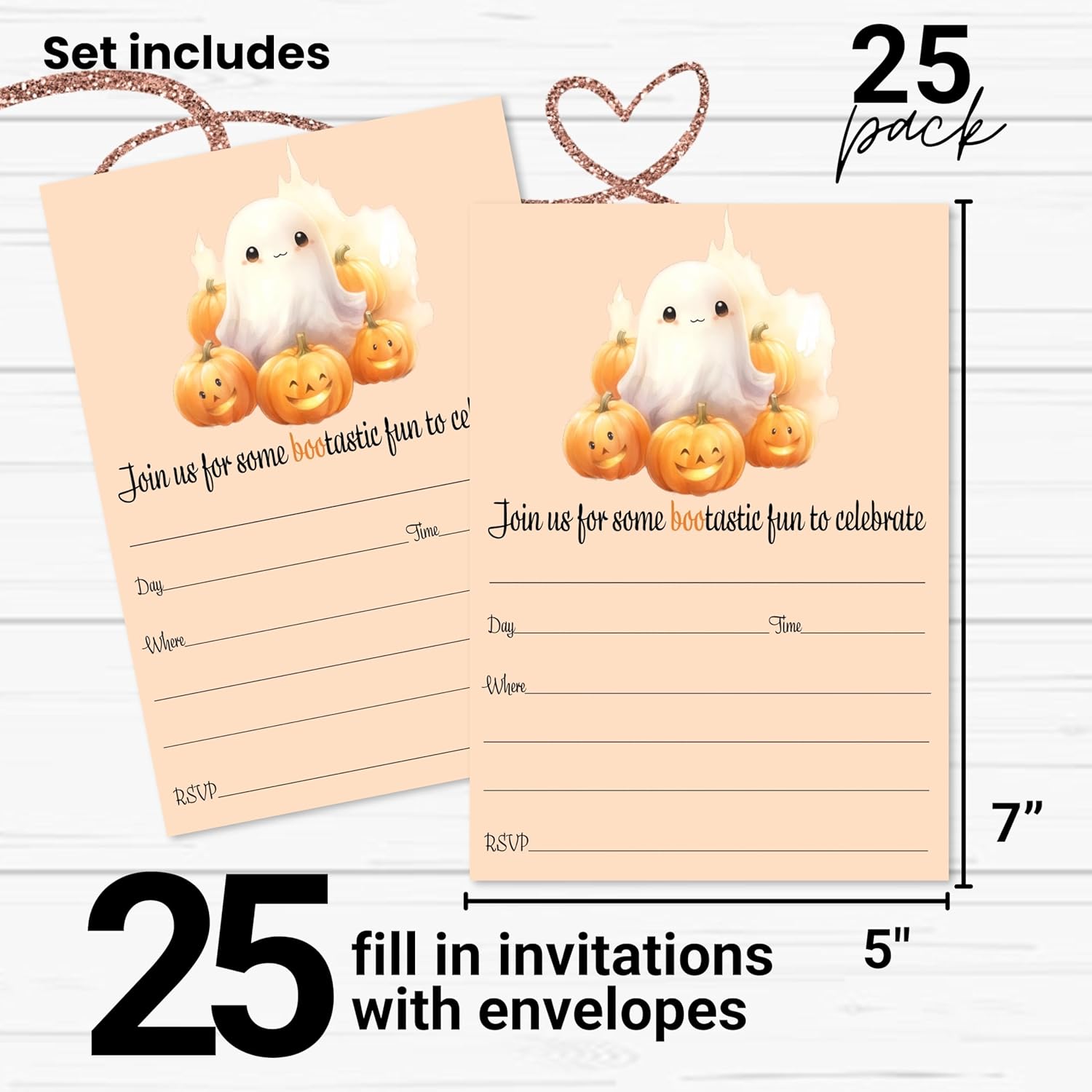 Boo Bash Halloween Invites with Envelopes 25 Guests