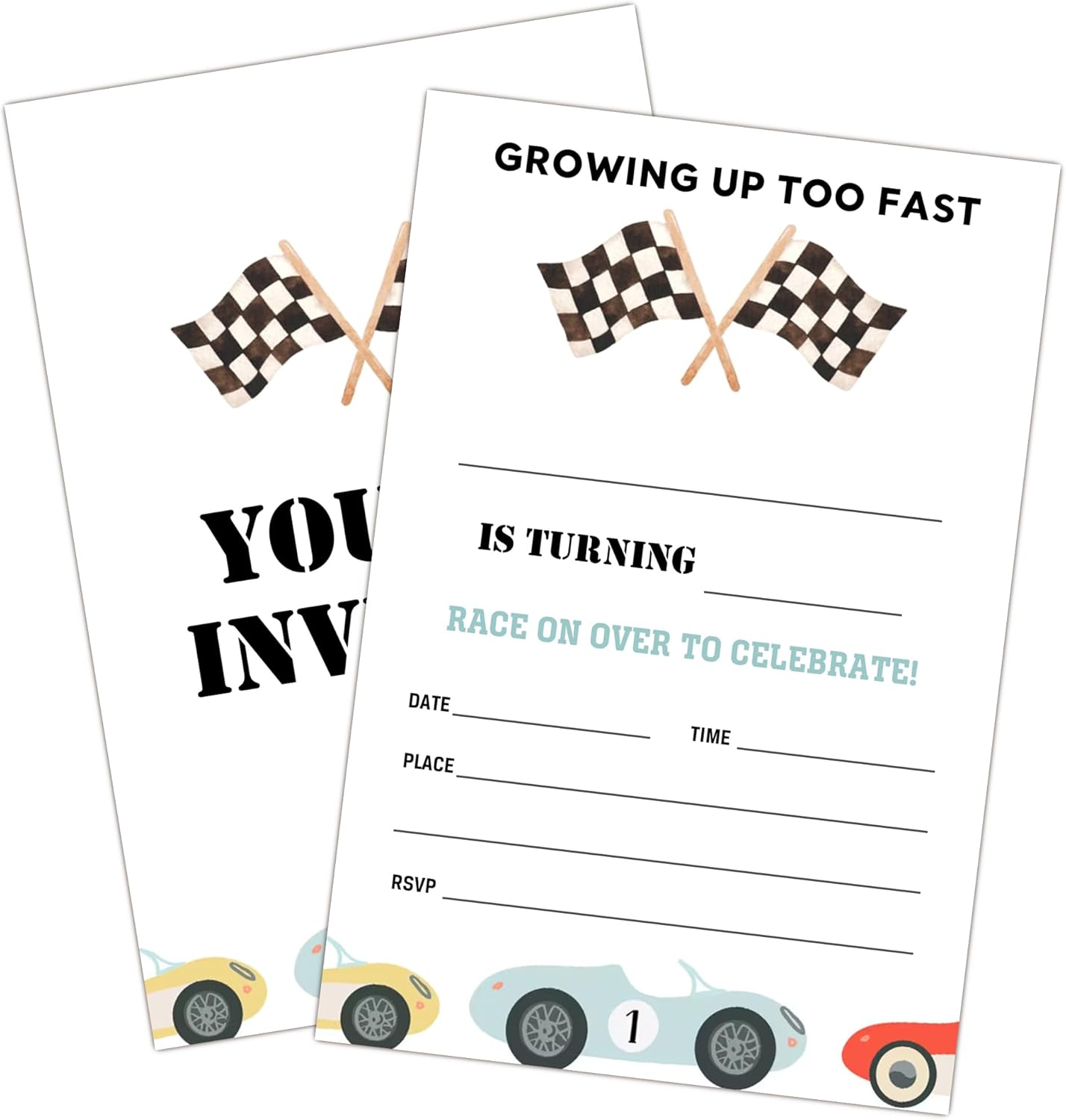 Race Car Birthday Party Invitations 20 Set