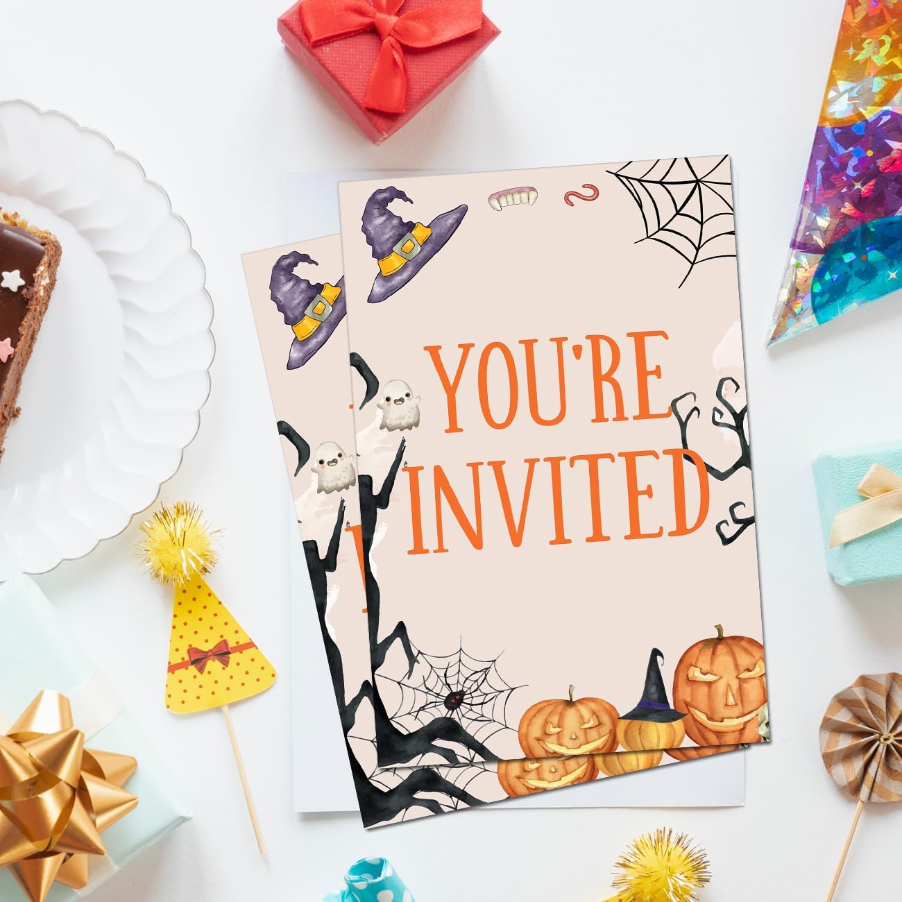 Spooky Halloween Invitations with Envelopes Set of 20