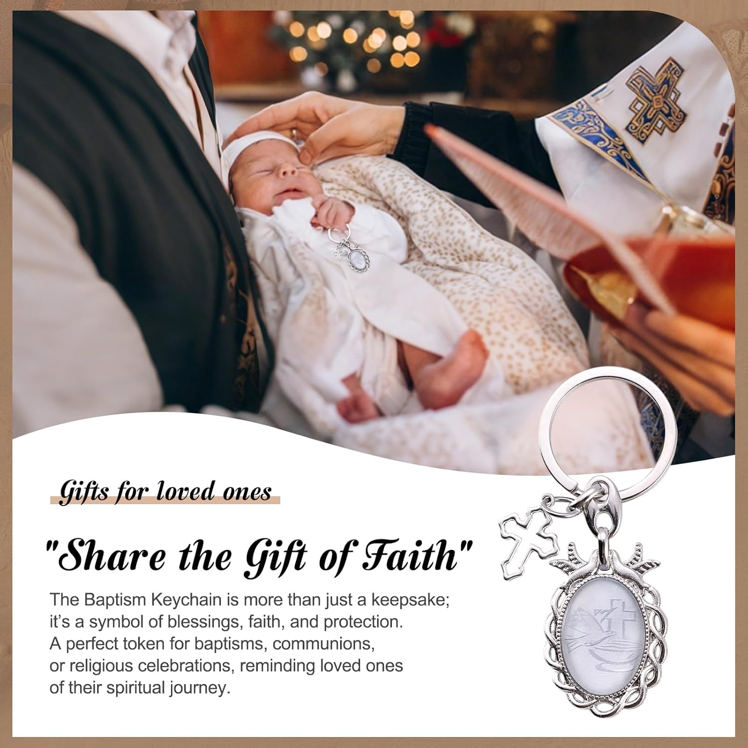 12 Pcs Holy Spirit Keychain Baptism Party Favors
