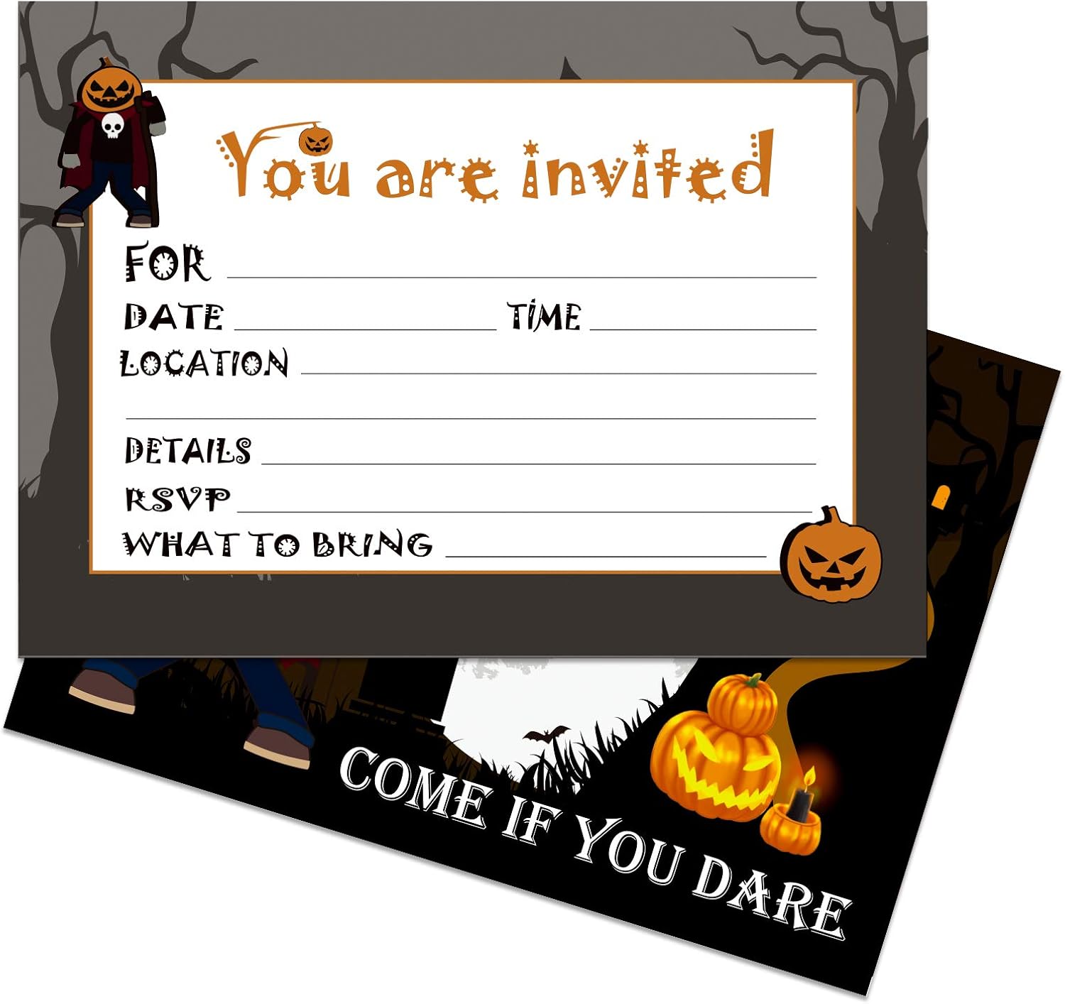 SICOHOME Halloween Party Invitation Set 12pcs