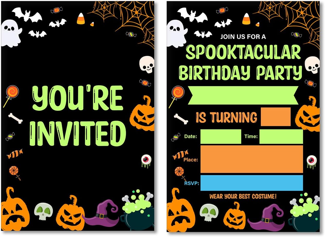 Spooky Halloween Party Invitations with Envelopes Set of 20