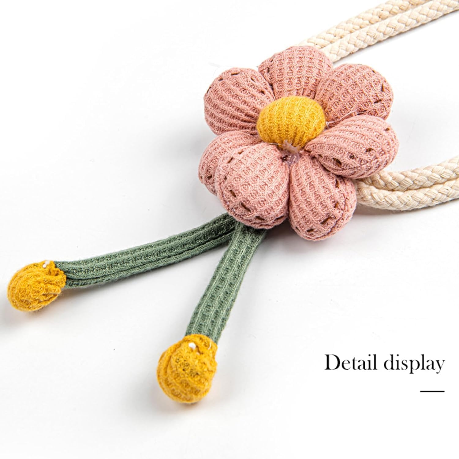 2pcs Boho Flower Curtain Holdbacks with Adjustable Straps