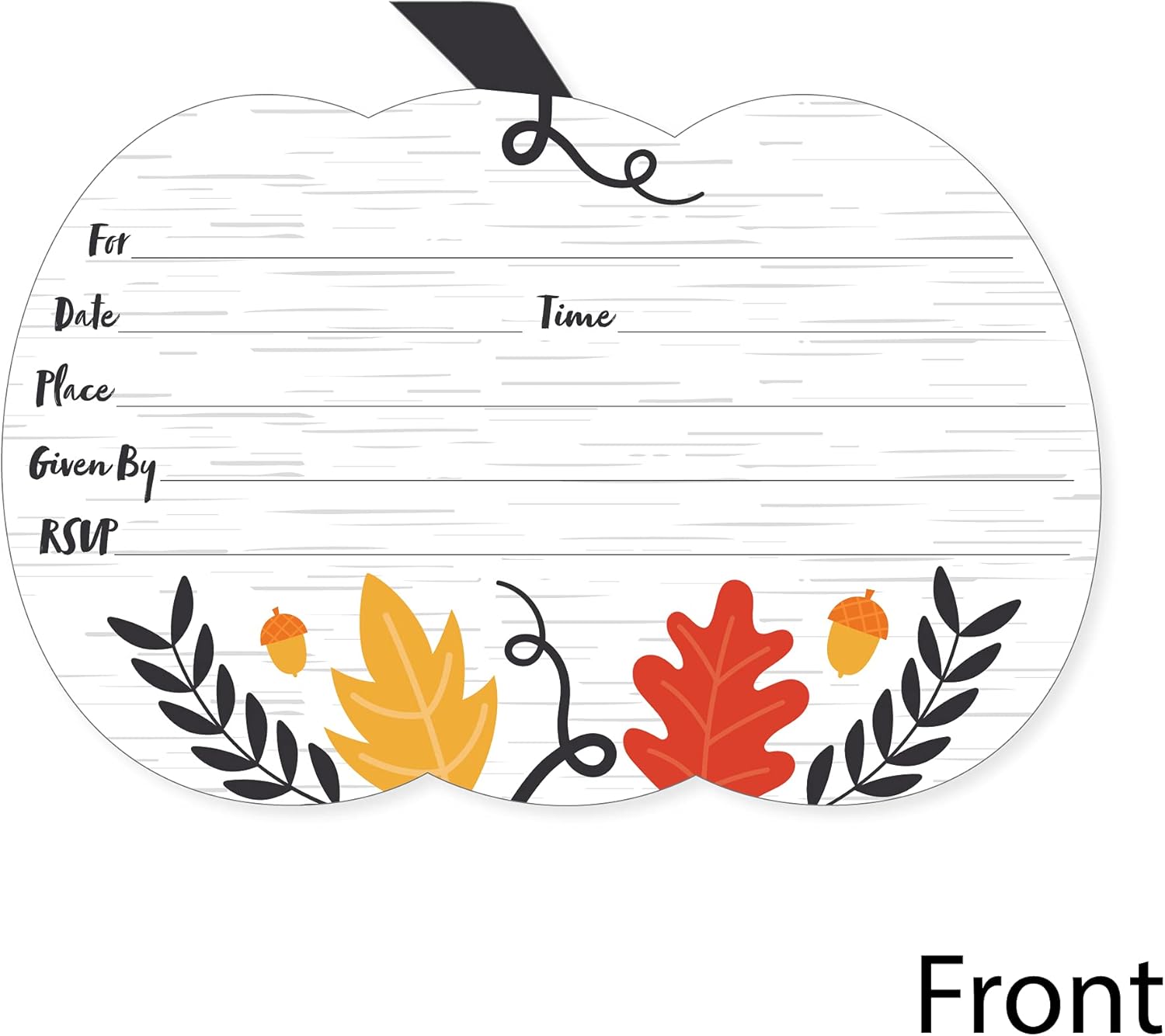 Big Dot of Happiness Fall Pumpkin Fill-In Invitations Set of 12