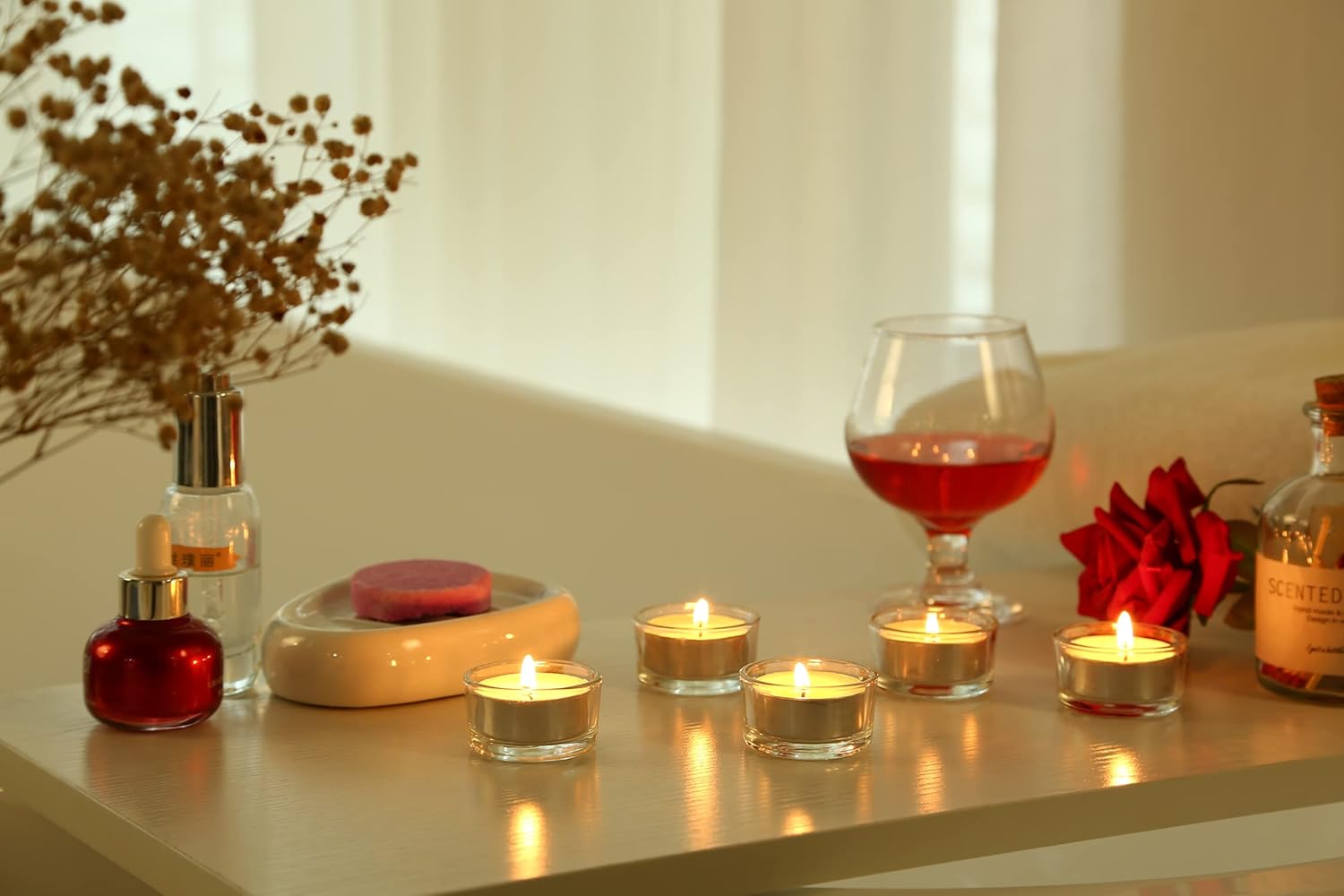 GOLDEAL 30 PCS Clear Glass Tea Light Holders