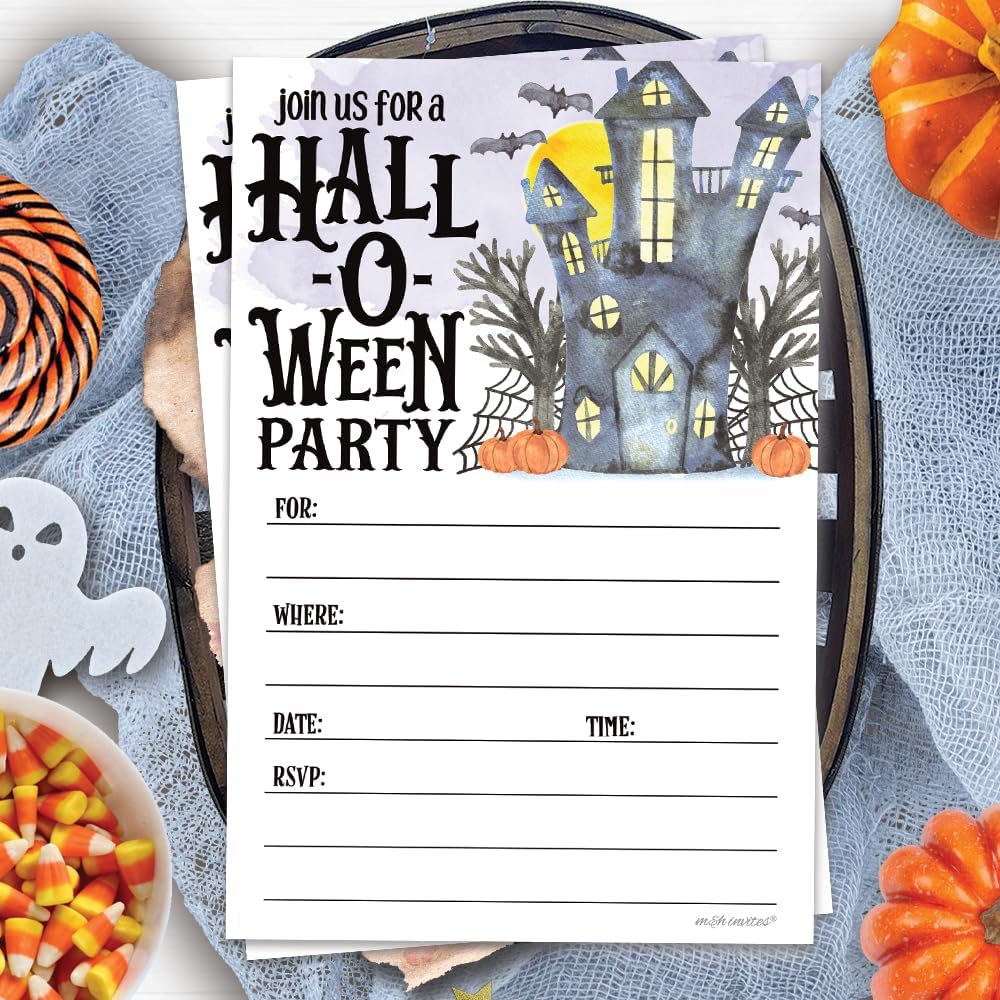Haunted House Halloween Invitations With Envelopes 20 Count