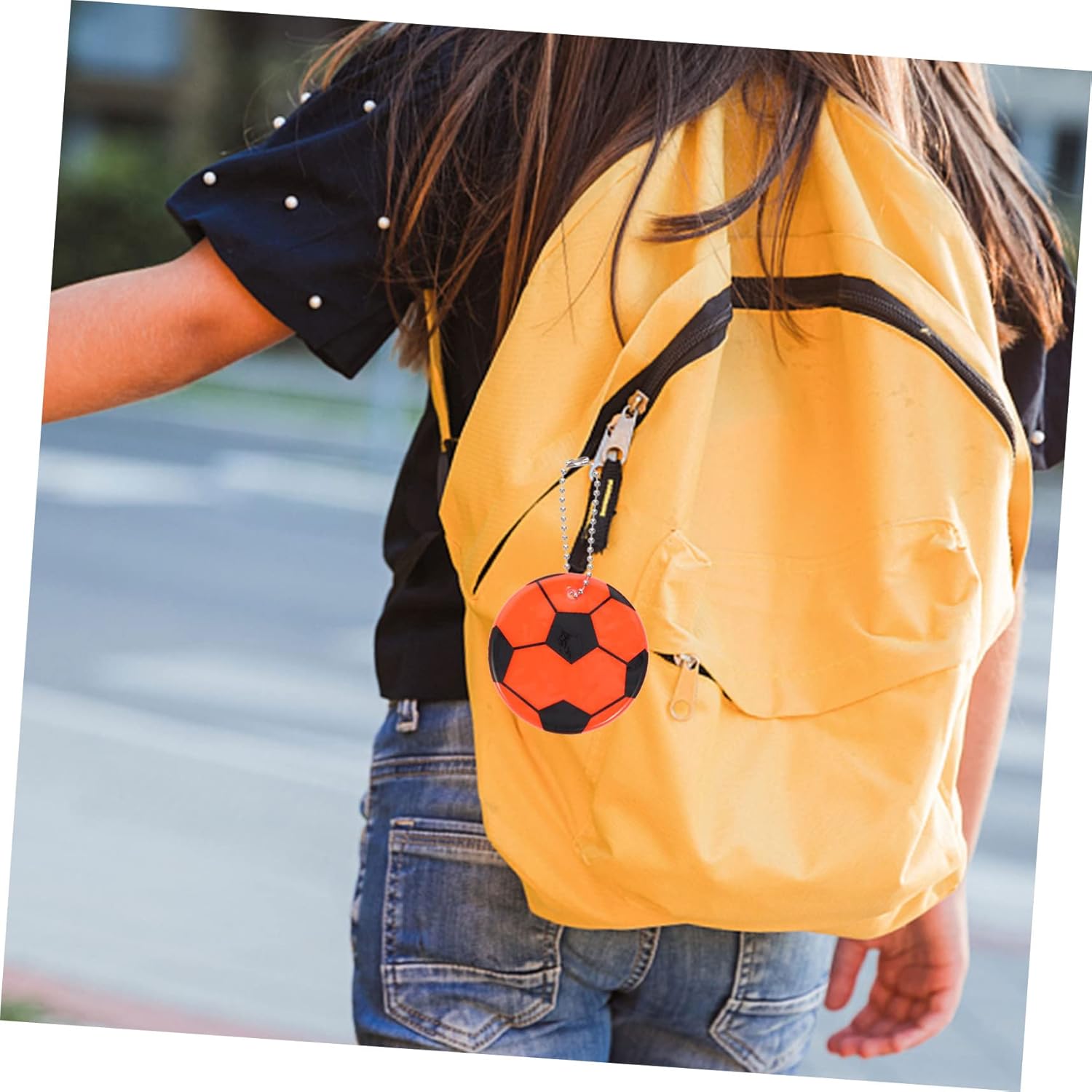 12pcs Reflective Soccer Party Favors Hanging Decor Keychain