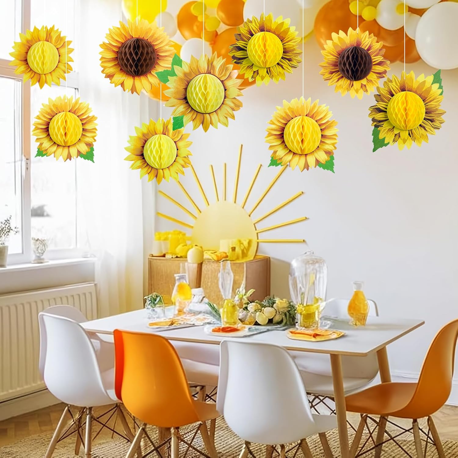 Paper Jazz Sunflower Honeycomb Decorations Set