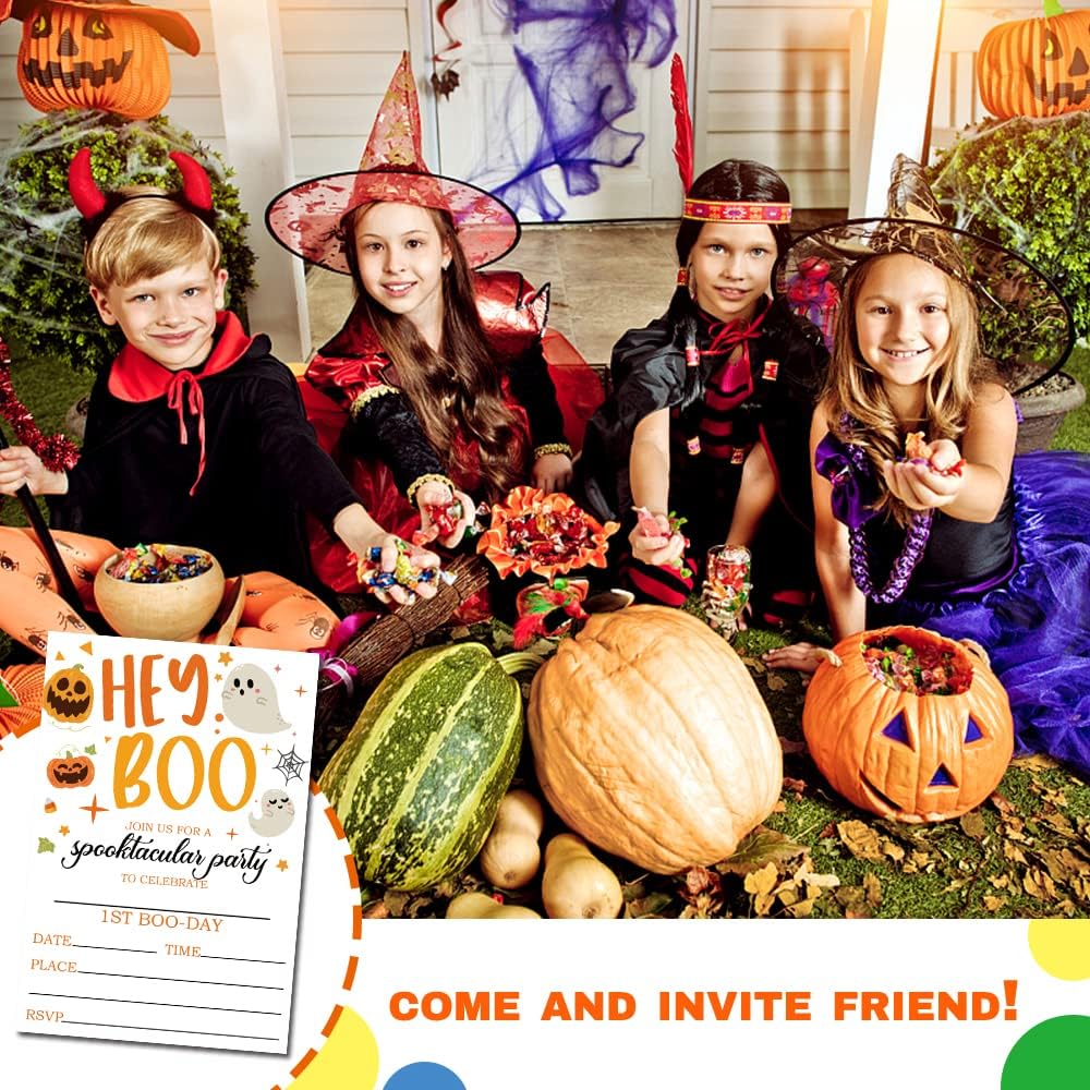 Deluxe Halloween Party Invitations Set with Envelopes 25 Cards 4X6