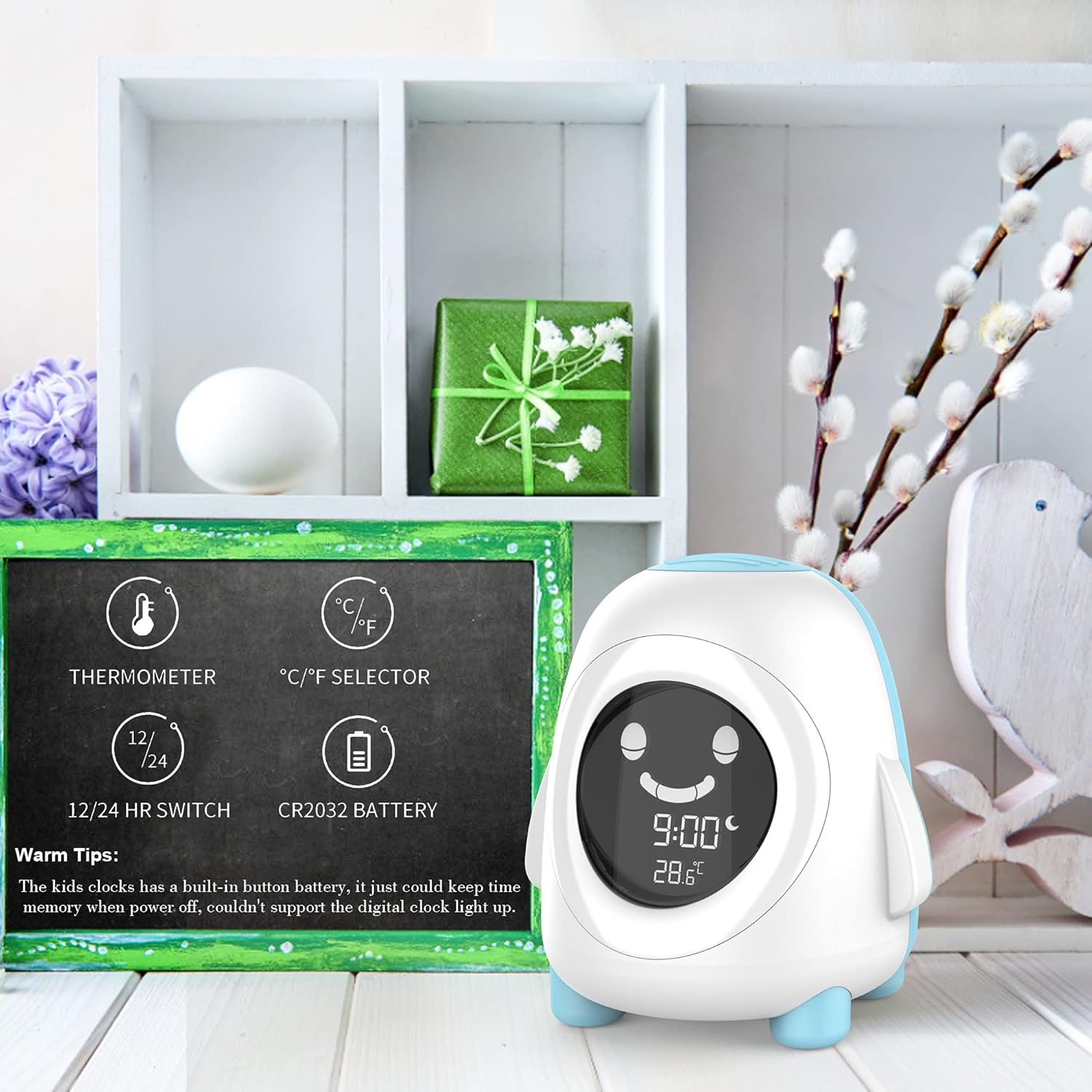Wisoee Kids Alarm Clock with Night Light and Sound Machine