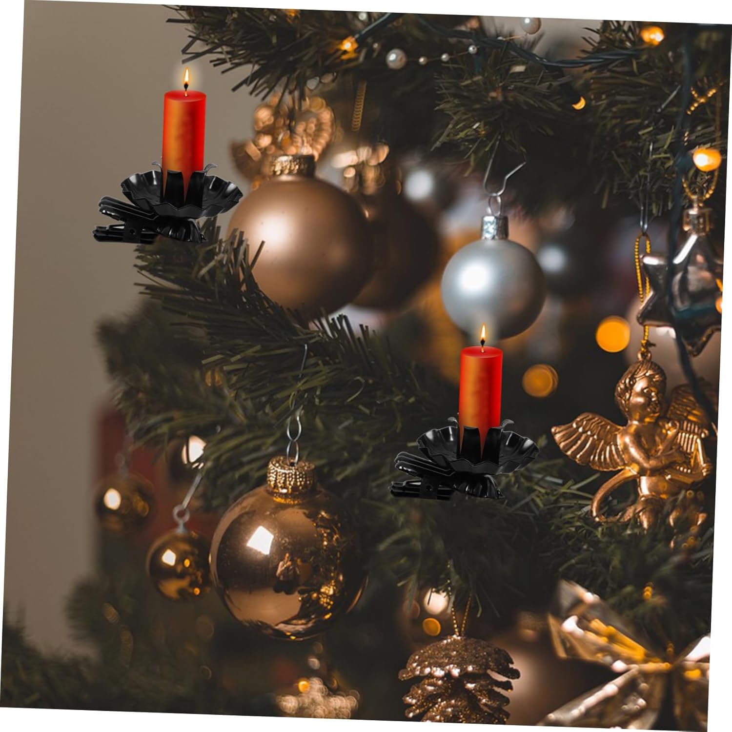 STOBAZA 10pcs Metal Candle Clips for Christmas Tree