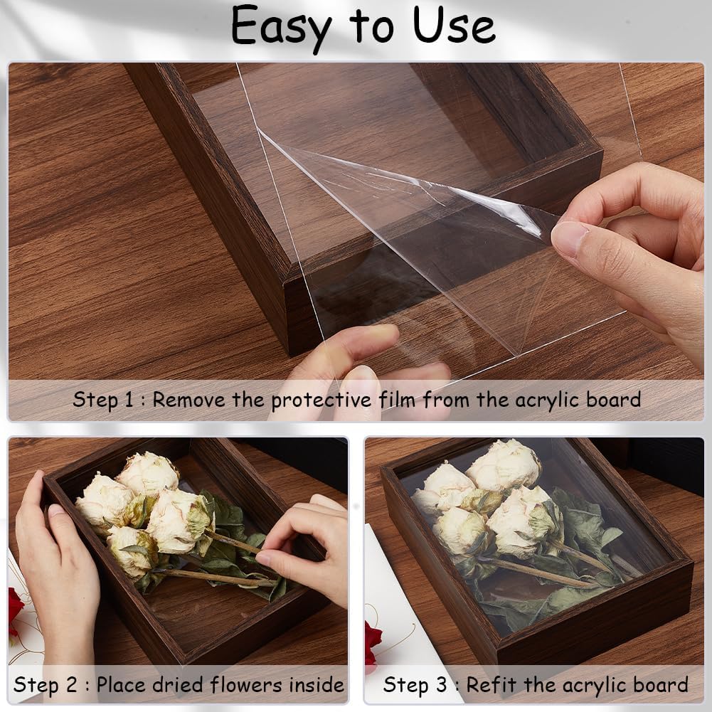 CREATCABIN Shadow Box Display Frame Wood Dried Flower Memory Box 83x63x23 Inch