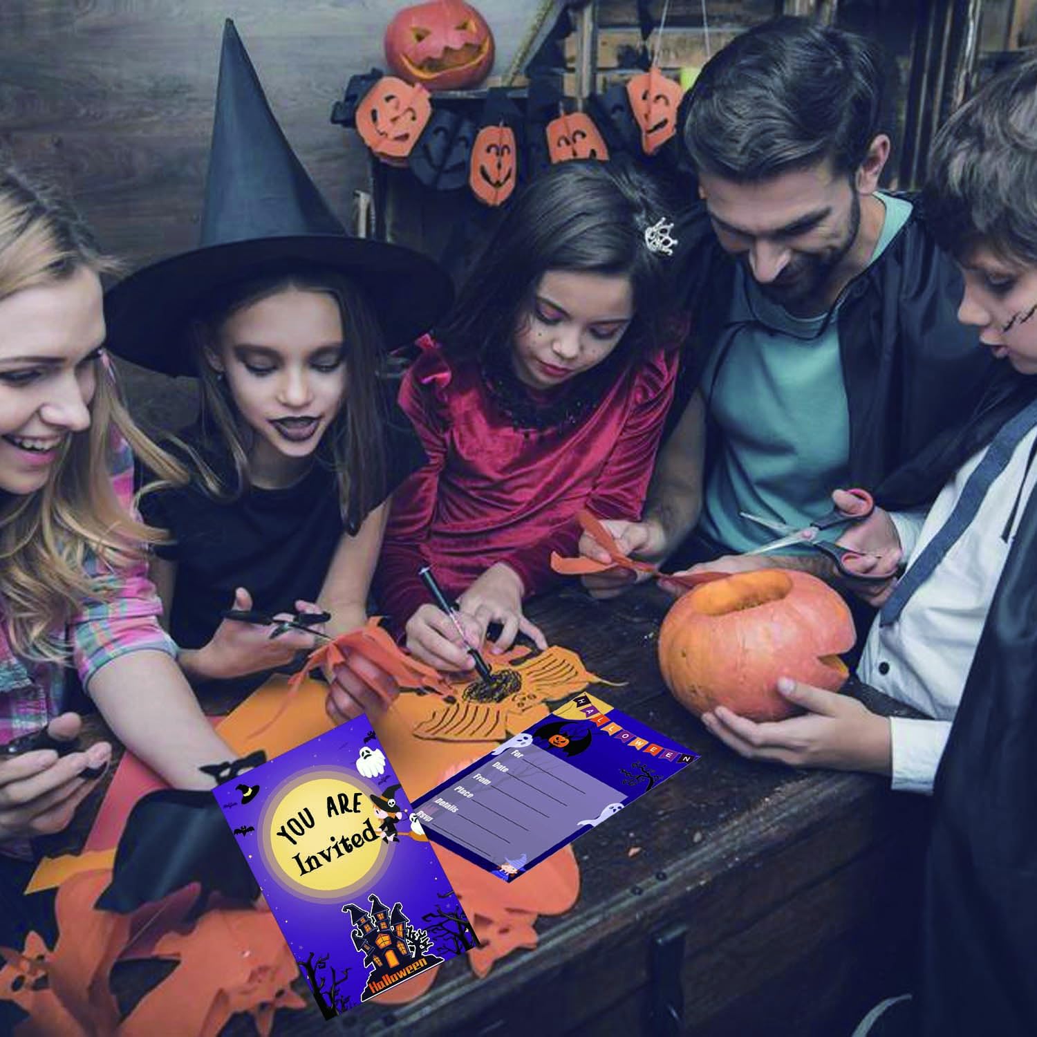 Halloween Party Invitation Cards 50-Pack