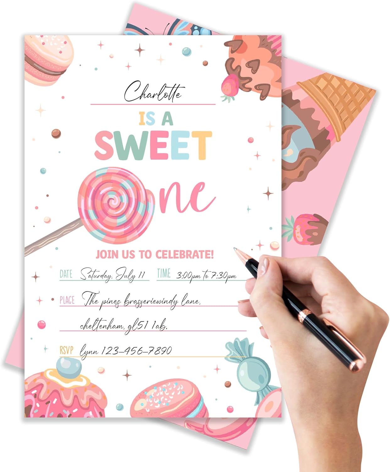 4x6 Sweet One Birthday Invitations with Envelopes