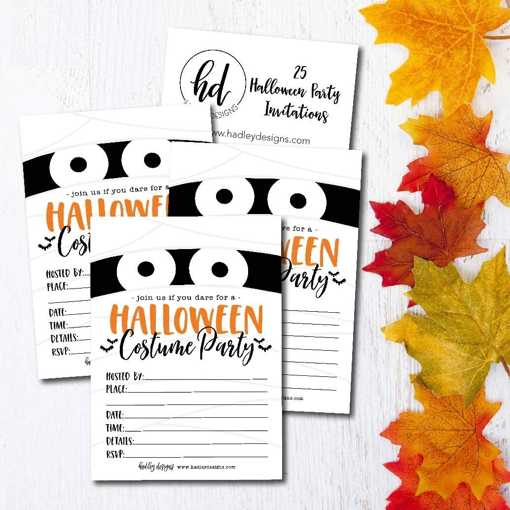 Hadley Designs 25 Mummy Halloween Party Invites