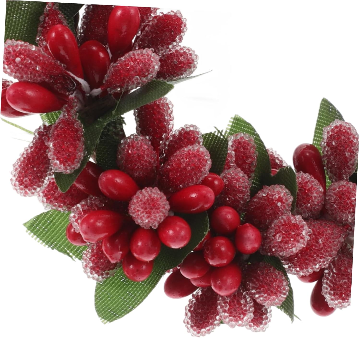 Artificial Red Berries Candle Wreath Decor