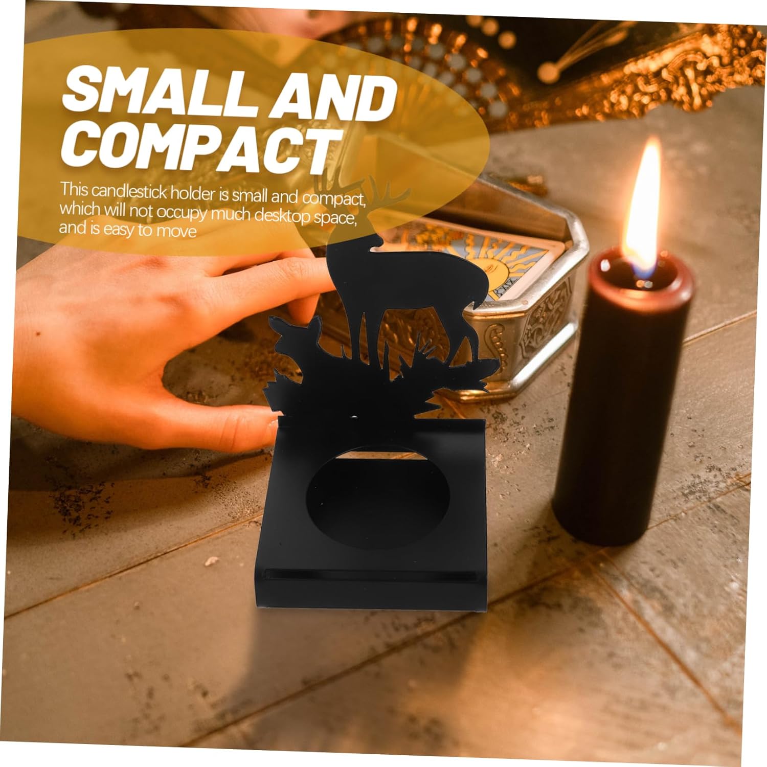 Cabilock 4pcs Christmas Elk Candle Holders Metal Tealight Stands for Holiday Centerpieces