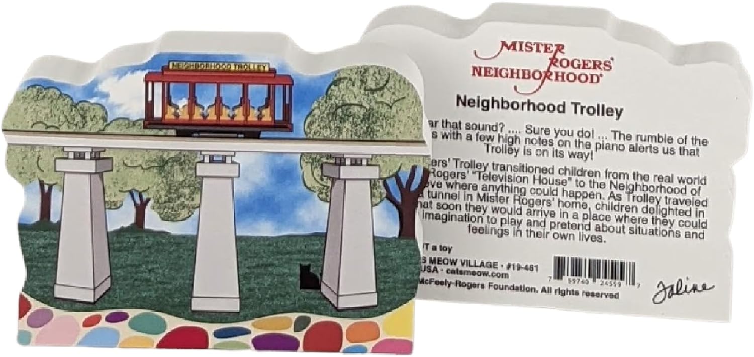 Cats Meow Village Mister Rogers Trolley Collectible