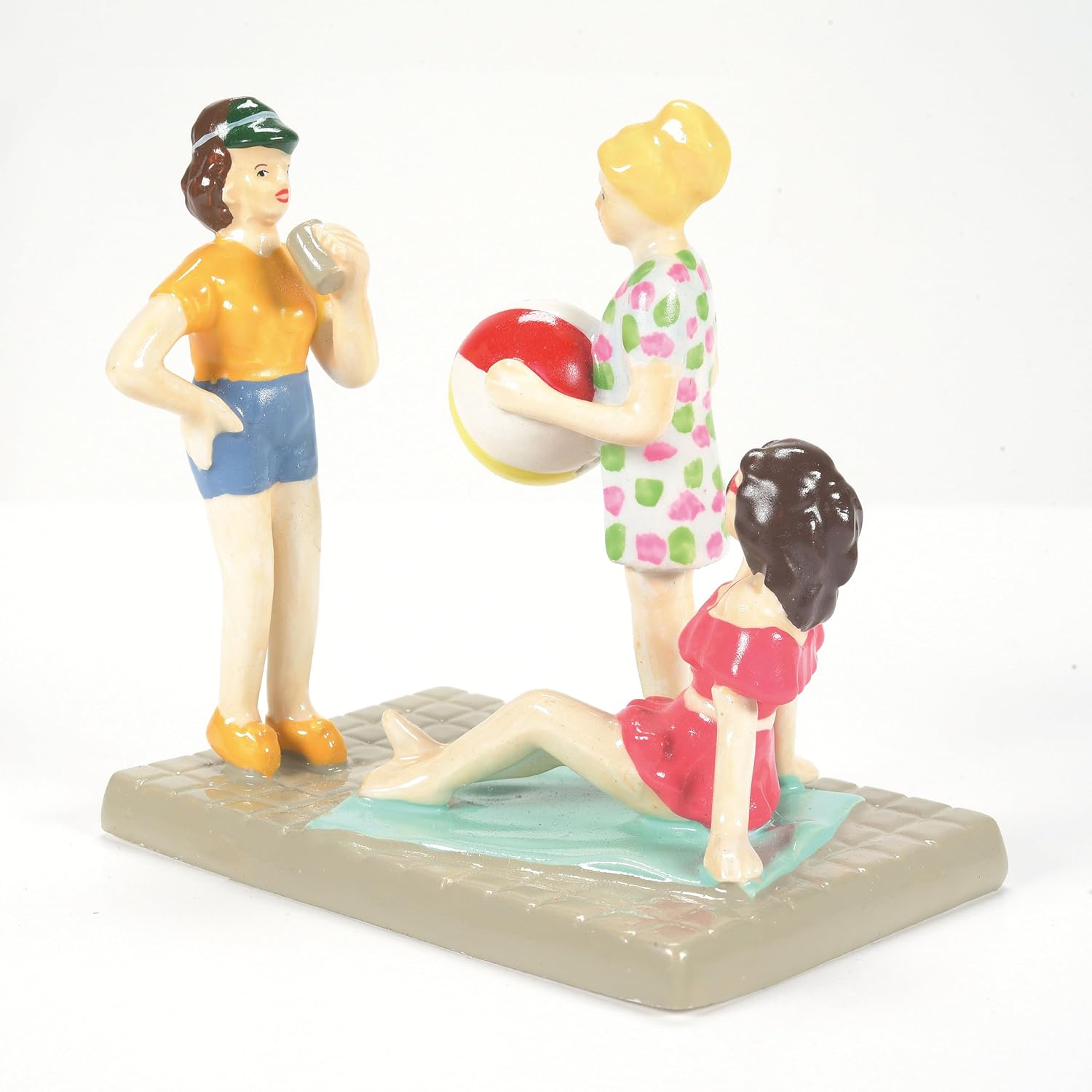 Department 56 Lit Pool House Building and Figurines Set