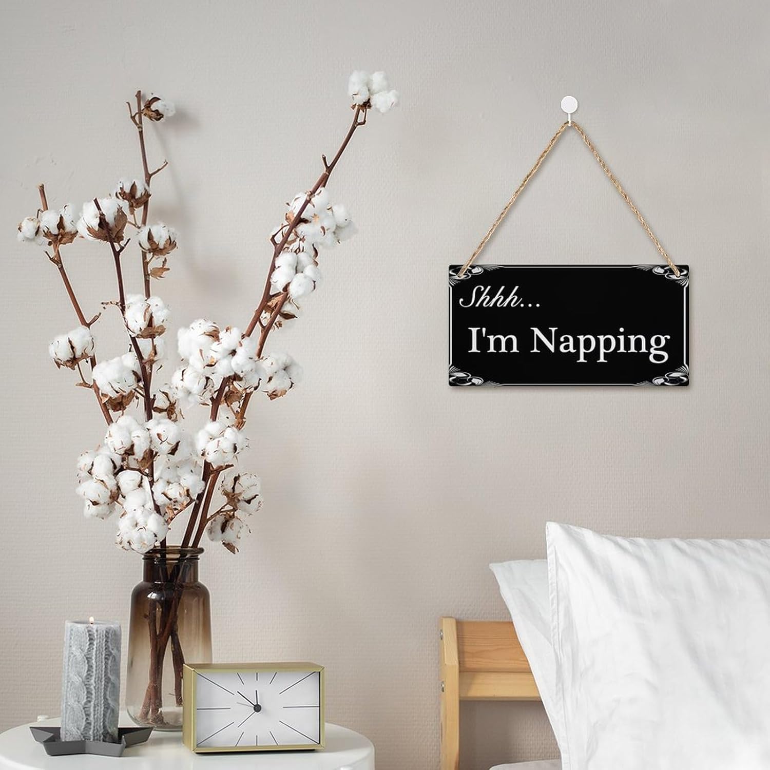 Shhh Im Napping Hanging Sign Decor Wooden 12x6
