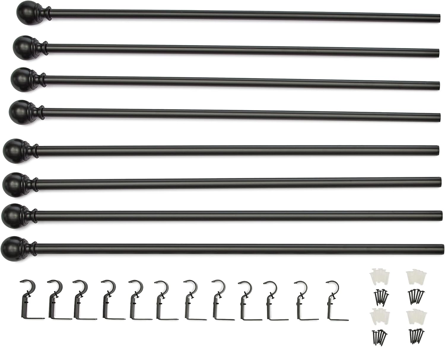 Amazon Basics Adjustable Curtain Rods 36 to 72 Inches Black