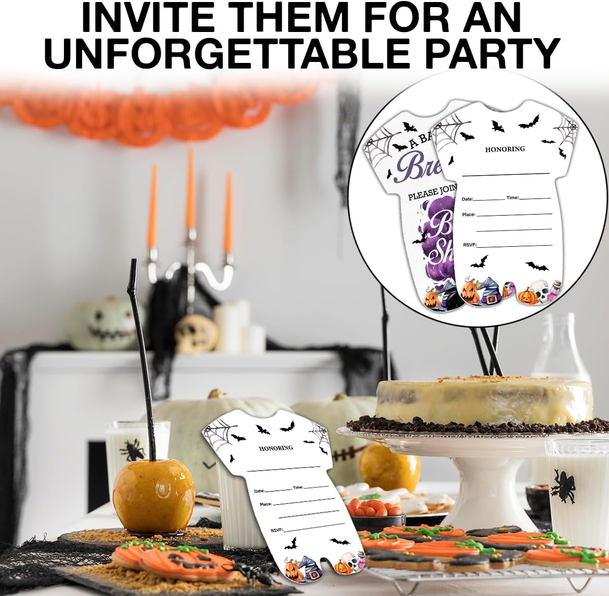 LyoGao Halloween Baby Shower Invites - Witch Magic Theme